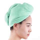 三利 干发帽 柔软强吸水速干擦头发毛巾 便携式可爱洗发包头巾浴帽 翡翠色