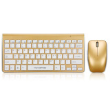 摩豹（Motospeed）G9800 无线键盘鼠标超薄静音巧克力键盘笔记本台式电脑商务键鼠套装金色