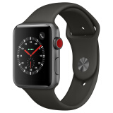 Apple Watch Series 3智能手表（GPS+蜂窝网络款 42毫米 深空灰色铝金属表壳 灰色运动型表带 MR342CH/A）