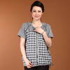 【2014年新款 <em>中老年</em>女装 新品夏装 圆领格子休