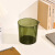高透PET透明垃圾桶 家用无盖轻奢大容量客厅办公塑料圆收纳桶纸篓 凡尔赛绿 大号