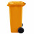 兰诗（LAUTEE）LJT2207 黄色120L垃圾桶户外桶 大号物业环卫垃圾桶