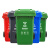 兰诗 XFS100A 大垃圾桶带盖户外垃圾桶100L蓝色可回收物 物业商用分类桶新国标款
