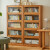 香木语实木书架落地组合柜带玻璃门书柜收纳书橱美式家用储物柜