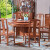 一善一品 红木家具 非洲花梨（学名：刺猬紫檀）实木餐桌椅组合新中式家具圆饭桌组合 圆餐桌 1.38米餐桌+8张餐椅(带转盘)