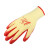 牛郎星皱胶手套 浸胶线手套柔软舒适止滑耐磨挂胶劳保手套（黄纱红） 红色