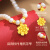 中国黄金CHINA GOLD黄金珍珠项链妈妈款足金牡丹花吊坠母亲节礼物实用送妈妈母亲长辈 [花+2颗金珠]足金项链-金重约0.58g