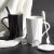 【实用】ins陶瓷杯子家用水杯马克杯男女学生北欧简约办公室咖啡 白色几何单杯