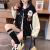 MXQP棒球服外套女2024春秋新款韩版宽松学院风学生卫衣开衫上衣女 黑色 XL
