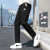 阿迪达斯 （adidas）男装运动套装2024夏新款大LOGO白色短袖T恤直筒梭织长裤 两件套 IC9349+IC9409 L/180