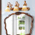 欧柏图 欧式复古镜前灯LED 美式卫生间浴室镜柜灯 创意个性梳妆台灯 3头配LED灯泡