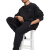 Calvin Klein美国CK CALVIN KLEIN男加绒运动休闲小标绣花收口长裤秋冬 黑色 美码L(160-180斤)