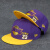 筱琰NBA帽子男湖人队鸭舌帽平檐帽棒球帽可调节 黄紫色平沿 L(58-60cm)