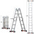 巴芬 折叠梯多功能铝合金加厚工程梯人字梯电工铝材梯 折叠梯 4折3步=直梯3.6米