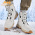 Jeep户外雪地靴男女冬季加绒保暖情侣东北大码棉鞋防水防滑登山滑雪靴 2909白色-加绒（男女同款） 39
