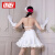 企魅拉丁舞服装儿童夏季新款女孩专业演出比赛规定表演国标舞蹈服套装 白色（包含手套+头箍） 140cm