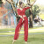 肚皮舞服舞练功服套装新款古典舞蹈服装性感显瘦初学者舞韵瑜伽服 红色（上衣+裤子） S
