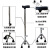 不锈钢老人手杖三脚拐杖可选带灯可伸缩调节高度耐磨防滑 带灯不锈钢圈三爪手杖 加买3个脚垫