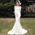 琳玺（LINXI）法式轻婚纱2023新款新娘结婚晚礼服旅拍气质鱼尾修身感小拖尾 米色蕾丝 XS