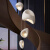 HUGO LITE楼梯吊灯侘寂风创意灯设计师款日式别墅灯样板房民宿复式loft灯具 A款单个吊灯-浅灰