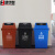 集华世 上海摆盖分类垃圾桶加厚小区物业垃圾箱【100L黑色干垃圾】JHS-0012