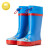 lemonkid儿童橡胶雨鞋高筒女童男孩防水防滑雨靴学生 蓝色机器人 32码 