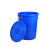 普力捷（PULIJIE） 加厚多用大号垃圾桶工厂户外环卫分类塑料桶商用圆桶带盖 50L 蓝带盖 升级加厚耐腐蚀