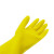 海斯迪克 黄色乳胶手套 防水防滑胶皮橡胶手套 S码10双 