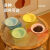 卉亦暮（huiyimu）猫碗陶瓷猫食盆宠物飞碟碗狗喝水碗饭粮碗猫咪盘子高脚亚克力碗架 奶油黄陶瓷碗
