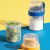 乐扣乐扣（LOCK&LOCK）双层塑料保鲜盒 便携分隔水果酸奶密封储物罐 配餐勺 黄色870ml