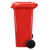 海斯迪克 240L户外大垃圾桶大号 挂车带轮 户外环卫酒店厨房垃圾分类加厚大容量塑料室外物业 红色有害垃圾 HK-363