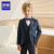 罗蒙儿童西装套装男童主持人花童礼服演出服 蓝线格五件套 130