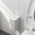 浴亮家用简约壁挂式马桶刷无死角卫生间厕所免打孔上墙清洁刷子套装 白色-置地式套装