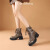 恬米莎马丁靴夏季薄款女设计感小众镂空凉靴透气厚底增高短靴镂空网靴子 咖啡色 38