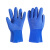 工业防水耐油耐酸碱橡胶手套 全浸塑杀鱼橡胶止滑加厚全胶皮防水 蓝色磨砂手套(10双) 均码