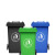 屹选工品 大垃圾桶 户外环卫加厚 物业小区环保分类 塑料带翻盖垃圾桶 100L深灰色（有轮款）