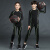YIPAI儿童紧身衣训练服男女篮球服足球跑步运动训练打底速干小孩健身衣 全黑两件套(薄款) S码/155-160,80-100斤左右