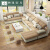 映巢（YINGCHAO）沙发布艺沙发家具组合U型简约现代大户型可拆洗客厅转角 卡其色(超柔植绒) 两件套(舒适版送地毯送凳子)