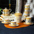 黎仙祺北欧式茶具下午茶家用陶瓷咖啡杯碟套装爱马仕餐具金边骨瓷碗 头粉范丝哲咖啡具
