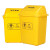景远康  摇盖式医疗垃圾桶翻盖垃圾桶医疗废弃物垃圾桶箱 翻盖推盖黄色桶废物垃圾桶污物桶 黄色