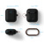ELAGO适用于苹果Airpods2无线蓝牙耳机保护套防摔防丢随身硅胶挂盒创意配件自带挂钩充电盒套 1代/2代有线款 黑色*带挂钩