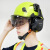 达林韦尔工地护目防砸安全帽带双护目镜隔噪音防护耳罩 黑色帽+内透+外墨+B07E