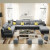 映巢（YINGCHAO）沙发布艺沙发家具组合U型简约现代大户型可拆洗客厅转角 卡其色(超柔植绒) 两件套(舒适版送地毯送凳子)
