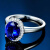 米莱珠宝 2.09克拉坦桑石椭圆形戒指 18k金镶钻石戒指 彩色宝石