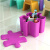 帅力 收纳盒储物凳 糖果色PP塑料卧室客厅收纳盒玩具杂物拼插储物凳子 单个装紫色SL1602D6