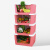 帅力 果蔬篮置物架 塑料组合易拿取厨房篮蔬菜水果储物架 糖果色四层粉色SL1630W8