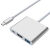 征酷 Type-C转HDMI高清转换器 新款苹果macbook Pro配件usb-c转接头 带USB3.0集线分线器【银色】