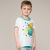 水孩儿（SOUHAIT）男童圆领衫 纯棉小熊可爱半袖T恤 AOAXK101 白 90