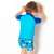 弈姿（EZI）儿童分体游泳衣 男童宝宝短袖短裤冲浪服  Ezi16070 蓝色 120cm
