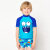 弈姿（EZI）儿童分体游泳衣 男童宝宝短袖短裤冲浪服  Ezi16070 蓝色 120cm